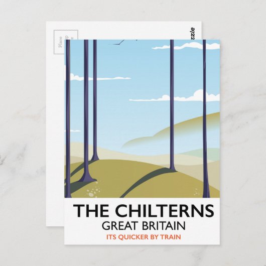Das Reiseplakat "Chilterns Great Britain" Postkarte (Vorne/Hinten)