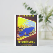 Das Reiseplakat der französischen Riviera Postkarte (Stehend Vorderseite)