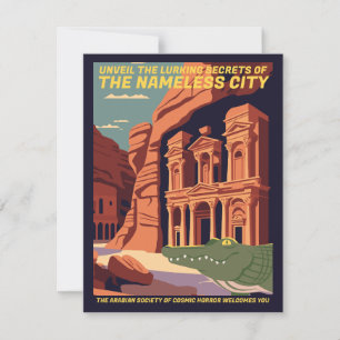 Das Reiseplakat der Nameless City Lovecraft Cthulh Einladung