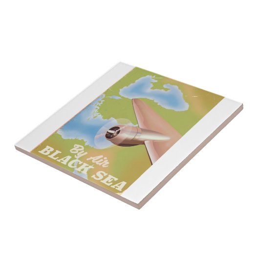 Das Reiseplakat der Schwarzen See Fliese (Seite)