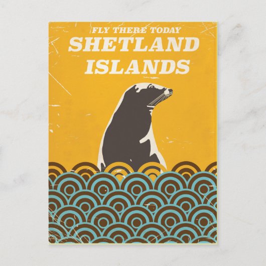 Das Reiseplakat der Shetland Islands Postkarte (Vorderseite)