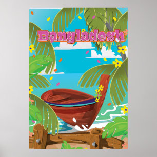 Das Reiseplakat des Cartoon Bangladesch. Poster
