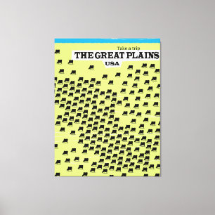 Das Reiseplakat Great Plains USA. Leinwanddruck