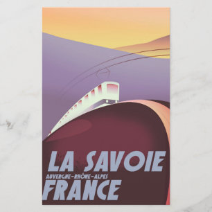 Das Reiseplakat La Savoie Auvergne-Rhône-Alpes. Briefpapier