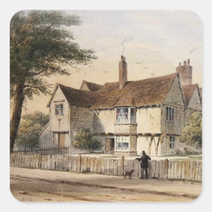 Das rektoriale Haus, Newington Hintern, 1852 Quadratischer Aufkleber