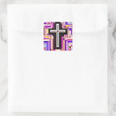 Das religiöse Christliche Kreuz Quadratischer Aufkleber (Tasche)