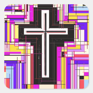 Das religiöse Christliche Kreuz Quadratischer Aufkleber