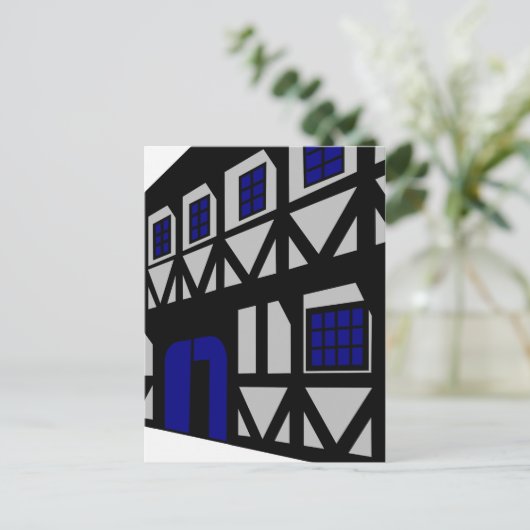 Das Renaissancehaus - grau Postkarte (Stehend Vorderseite)