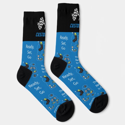 Das Rennen ist auf - blau Socken (Rechts)