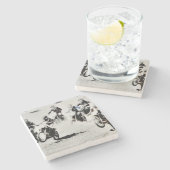 Das Rennen ist On - Motocross Racers Steinuntersetzer (Seitenansicht)