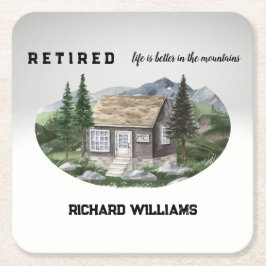 Das Rentenleben ist besser in den Bergen wandern Rechteckiger Pappuntersetzer