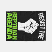 Das Reptilian Agenda T-Shirt widerstehen Fleecedecke (Vorderseite (Horizontal))