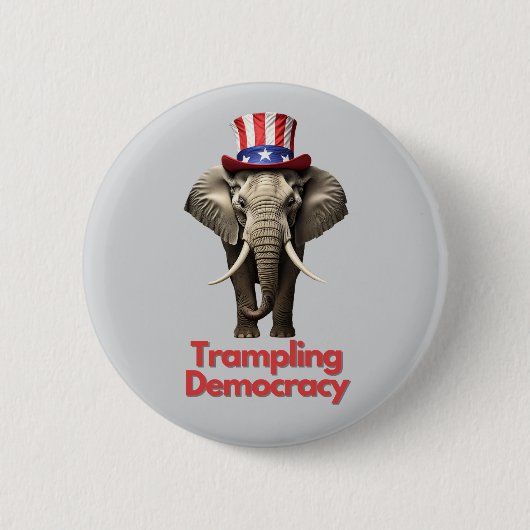 Das republikanische Party Elephant trampelt die De Button (Vorderseite)