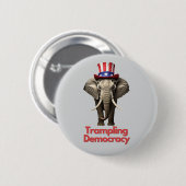 Das republikanische Party Elephant trampelt die De Button (Vorne & Hinten)