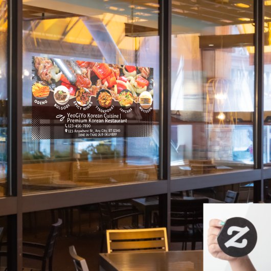 Das Restaurant Advert mit koreanischer Küche indiv Fensteraufkleber (Restaurantfenster)