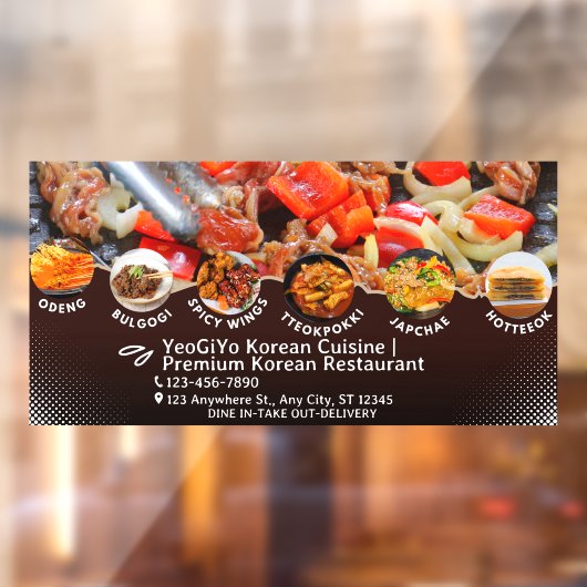 Das Restaurant Advert mit koreanischer Küche indiv Fensteraufkleber (Blatt 2)