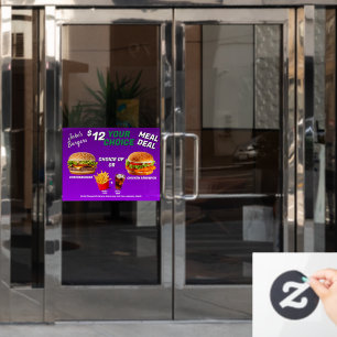 Das Restaurant Burger bietet ein kulinarisches Ang Fensteraufkleber