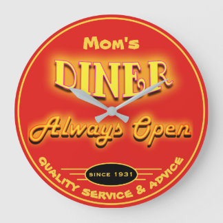 Das Restaurant der Mama oder irgendein Große Wanduhr