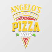 Das Restaurant "Fresh Hot Pizza Café" Fensteraufkleber (Blatt)