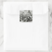 Das Restaurant mit nassen Füßen Quadratischer Aufkleber (Tasche)