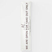 DAS RESTAURANT MONOGRAM SCRIPT IST GEÖFFNET BANNER (Vertikal)