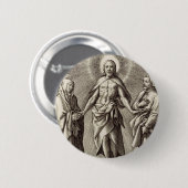 Das Retreen Christ steht auf einem Hügel Button (Vorne & Hinten)