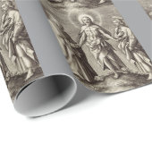Das Retreen Christ steht auf einem Hügel Geschenkpapier (Rolleneckpunkt)