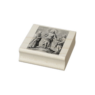 Das Retreen Christ steht auf einem Hügel Gummistempel