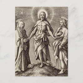 Das Retreen Christ steht auf einem Hügel Postkarte