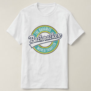 Das Retro-Logo von Bahamas Backpacker World Travel T-Shirt