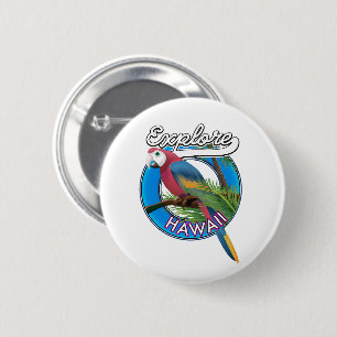 Das Retro-Logo von Hawaii entdecken Button