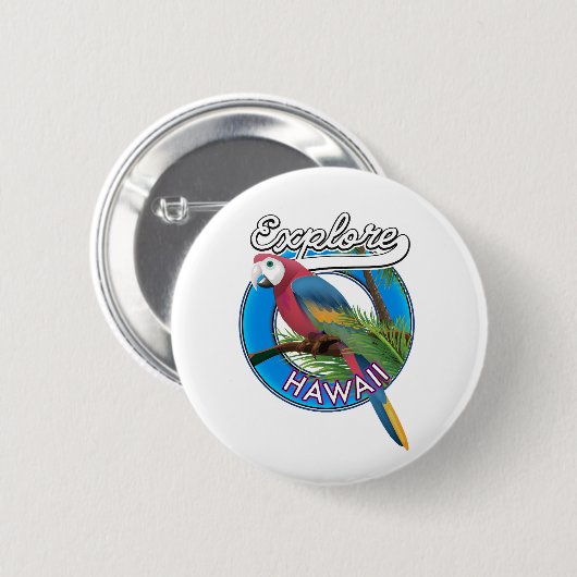 Das Retro-Logo von Hawaii entdecken Button (Vorne & Hinten)