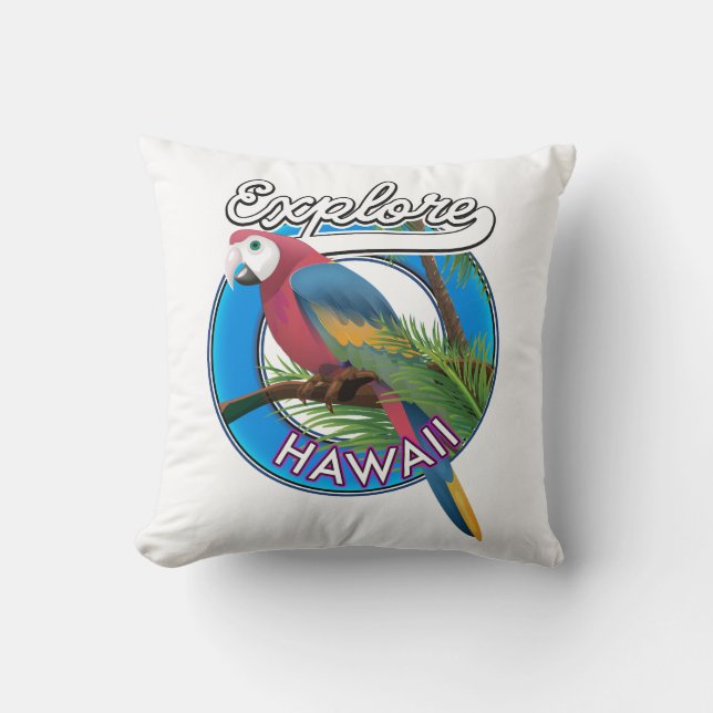 Das Retro-Logo von Hawaii entdecken Kissen (Vorderseite)