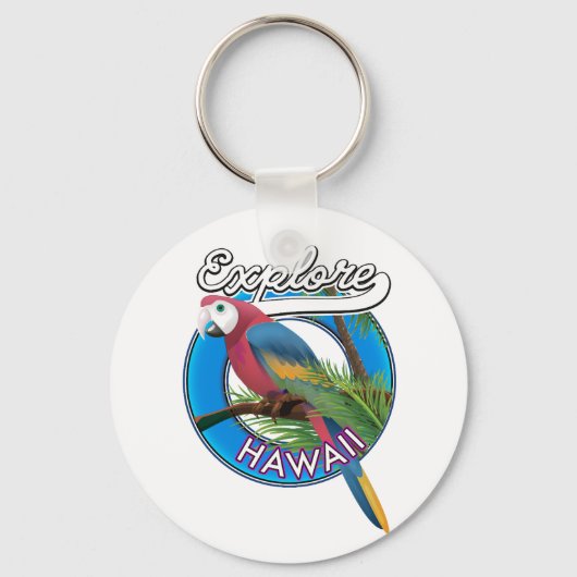 Das Retro-Logo von Hawaii entdecken Schlüsselanhänger (Vorderseite)