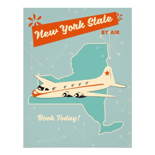 Das Retro-Poster des New Yorker Staat. Fotodruck (Vorne)