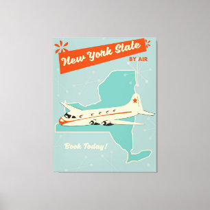 Das Retro-Poster des New Yorker Staat. Leinwanddruck