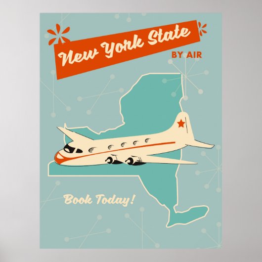 Das Retro-Poster des New Yorker Staat. Poster (Vorne)