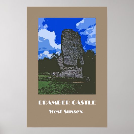 Das Retro-Poster von Bramber Castle der 20er Jahre Poster (Vorne)