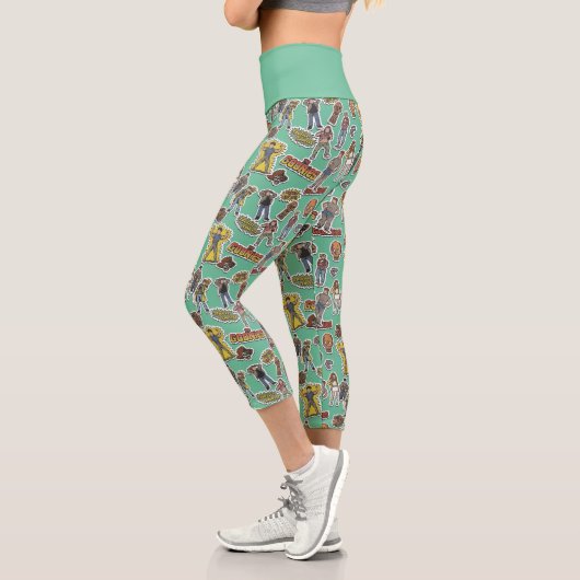 Das Retro-Stickermuster der Goonies Capri Leggings (Links)