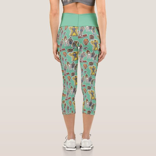 Das Retro-Stickermuster der Goonies Capri Leggings (Rückseite)