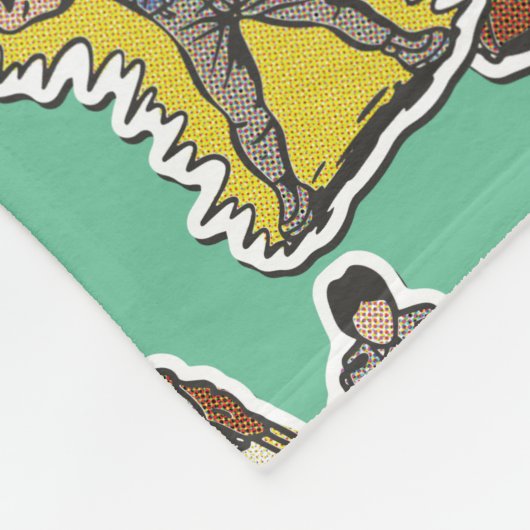 Das Retro-Stickermuster der Goonies Fleecedecke (Ecke)