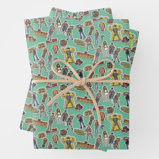 Das Retro-Stickermuster der Goonies Geschenkpapier Set (Beispiel)