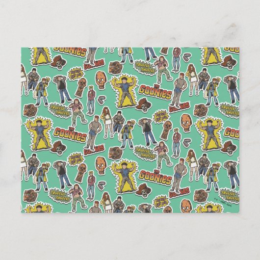 Das Retro-Stickermuster der Goonies Postkarte (Vorderseite)