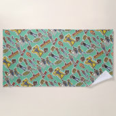 Das Retro-Stickermuster der Goonies Strandtuch (Vorderseite)