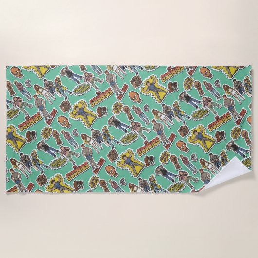 Das Retro-Stickermuster der Goonies Strandtuch (Vorderseite)