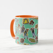 Das Retro-Stickermuster der Goonies Tasse (Vorderseite Links)