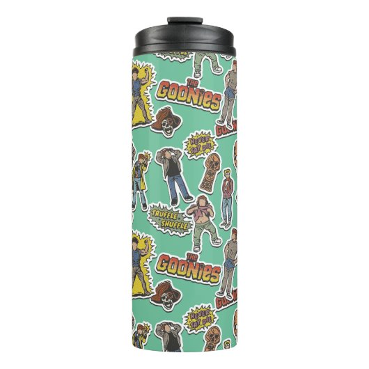 Das Retro-Stickermuster der Goonies Thermosbecher (Vorderseite)