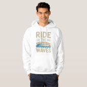 Das Retro-Surfboard-Design der Waves Hoodie (Vorne ganz)