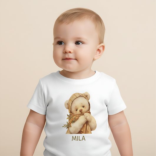 Das Retro-Teddybär-Baby-Shirt Baby T-shirt