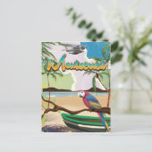 Das Retroposter der Insel Montserrat Postkarte (Stehend Vorderseite)